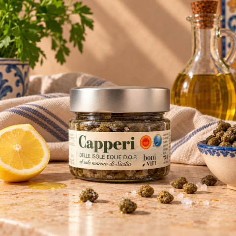 Capperi delle Isole Eolie D.O.P. in sea salt - 70g