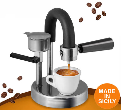 The Kamira - stovetop espresso maker with real crema - handmade in Sicily
