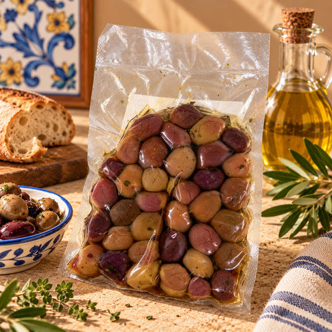 Seasoned Sicilian black olives - 250g