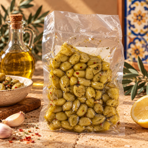 Seasoned Nocellara dell'Etna Green Olives - 250g