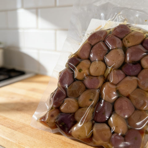 Seasoned Sicilian black olives - 250g