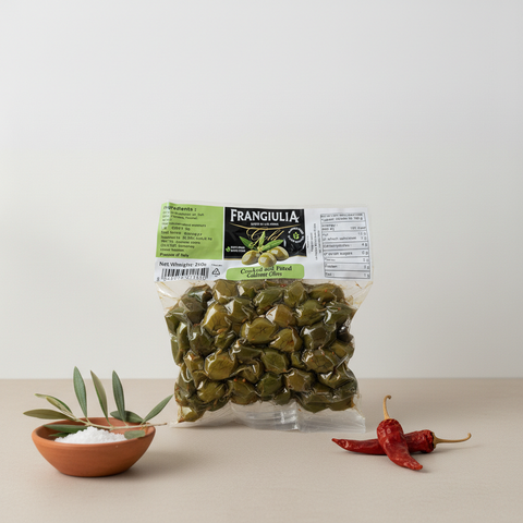 Italian cracked & pitted olives Frangiulia 250g
