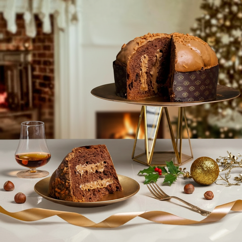 Artisanal Panettone Chocolate & Salt Caramel 850g & Choco-caramel spread jar (Cicirittu)