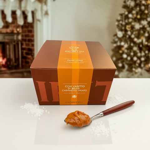Cicirittu Cioccolato & Caramello Salato Panettone 850g & Choco-caramel spread jar